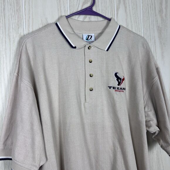 VTG Y2K Dynasty Men’s Houston Texans Navy and Cream Short Sleeve Polo Set, XXL - Picture 10 of 13
